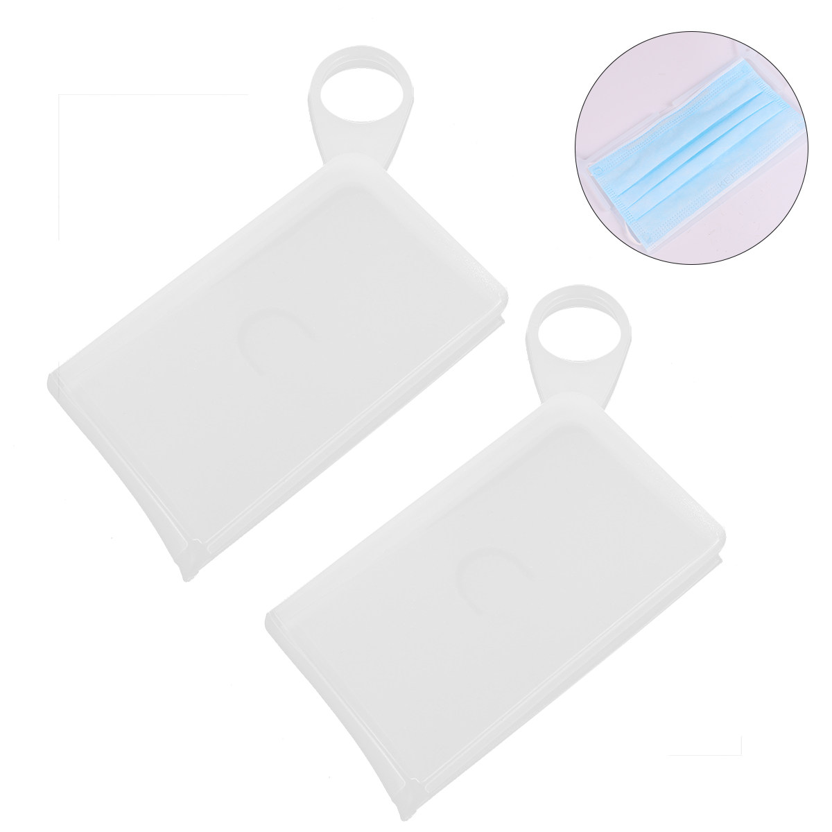 Face Mask Storage Box - 2 Adet Düz Silikon Maske Saklama